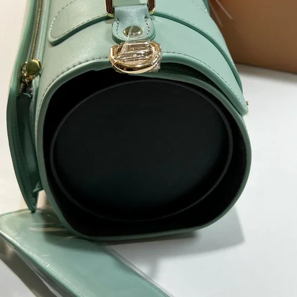 Saia London The Emmeline Yoga Mat Bag Teal New Vegan Faux Leather Shoulder Strap - Picture 9 of 16